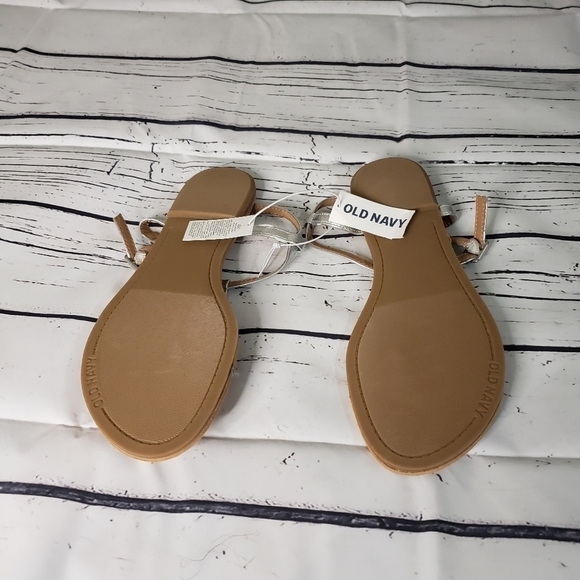 Old Navy Slingback Thong Silver Sandal Size 9 - Picture 4 of 4